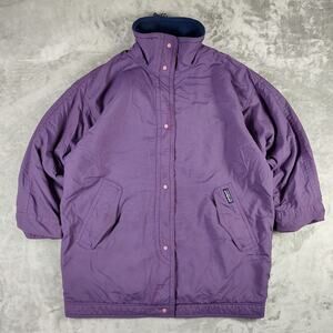 VTG Made in USA Patagonia purple fleece lined gorpcore long overcoat womens M